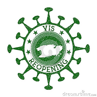 Vis Reopening Stamp. Vector Illustration