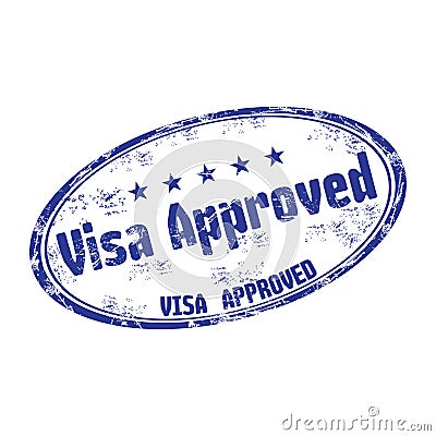Visa approved grunge rubber stamp Vector Illustration