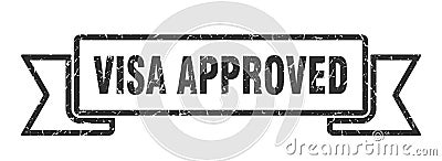 visa approved ribbon. visa approved grunge band sign. Vector Illustration