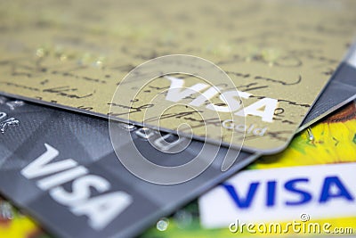 Visa credit cards Editorial Stock Photo