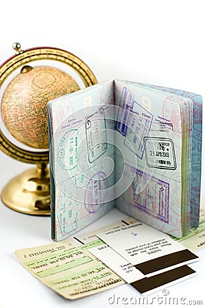 Visa stamps Stock Photo