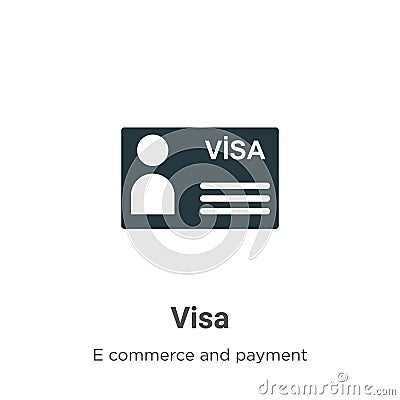 Visa vector icon on white background. Flat vector visa icon symbol sign from modern e commerce and payment collection for mobile Vector Illustration