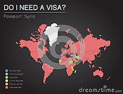 Visas information for Syrian Arab Republic. Vector Illustration