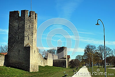 Visby town wall Stock Photo