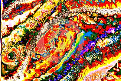 viscous mass flow, changed color scheme, colorful background, 2 Stock Photo