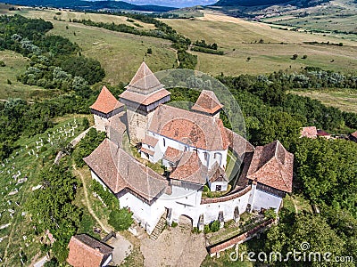 Viscri fortified Church in the middle of Transylvania, Romania. Editorial Stock Photo