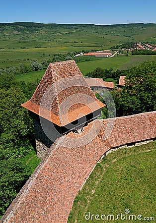 Viscri fortified church, Transylvania, Romania Stock Photo