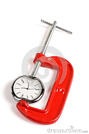 Vise Grip and Clock Stock Photo