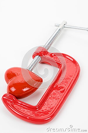 Vise Grip and red heart Stock Photo