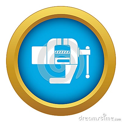 Vise tool icon blue vector isolated Vector Illustration