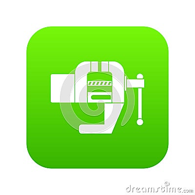 Vise tool icon digital green Cartoon Illustration