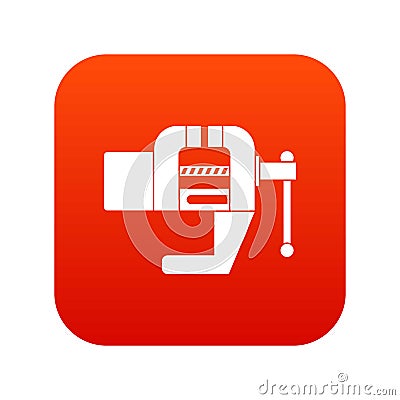 Vise tool icon digital red Vector Illustration