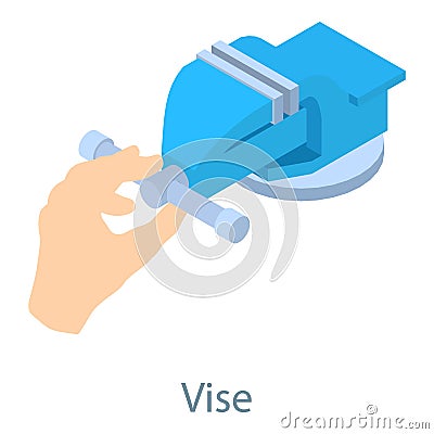 Vise tool icon, isometric 3d style Vector Illustration