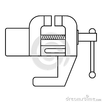 Vise tool icon, outline style Vector Illustration