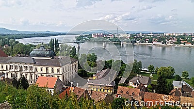 The river Danube, a general view near the coast of Visegrad Editorial Stock Photo