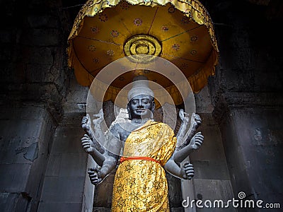 Vishnu Statue at Angkor Wat, Cambodia Stock Photo