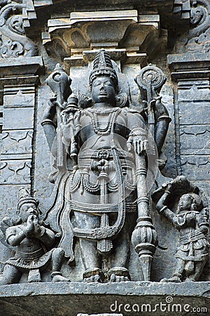 Vishnu Statue. Chennakeshava Temple, Belur Stock Photo