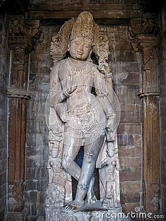 Vishnu statue at Khajuraho temple Stock Photo