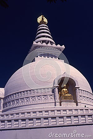 Vishwa Shanthi Stupa, Rajgir Stock Photo