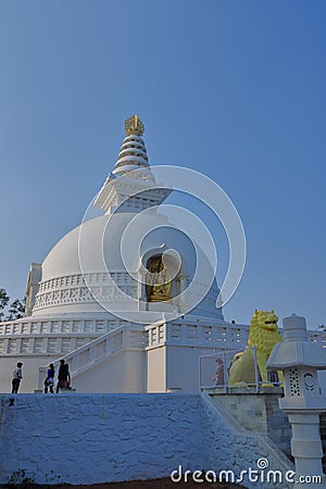 Vishwa shanti stupa, nalanda, bihar, India. Editorial Stock Photo