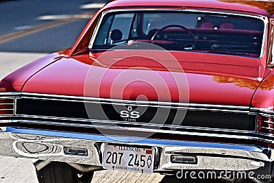 Visible logo of SS 396 in chevrolet chevelle car Editorial Stock Photo