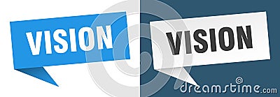 vision banner. vision speech bubble label set. Vector Illustration