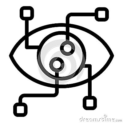 Vision eye drone icon, outline style Vector Illustration