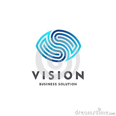 Vision. Eye logo. Video control signs. Smart business solution. Targeting Vector Illustration