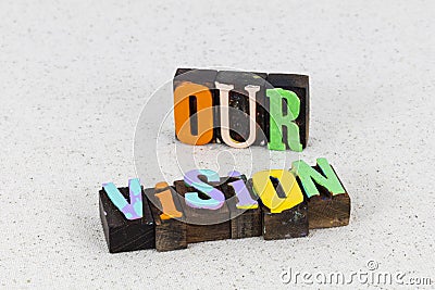 Vision find focus follow dream passion believe mindset life Stock Photo