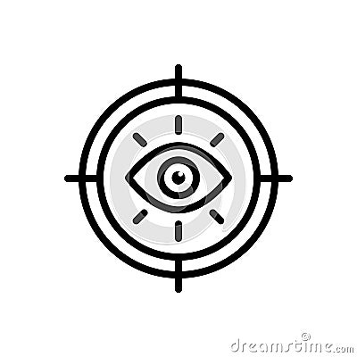 Black line icon for Vision, eyesight and view Stock Photo