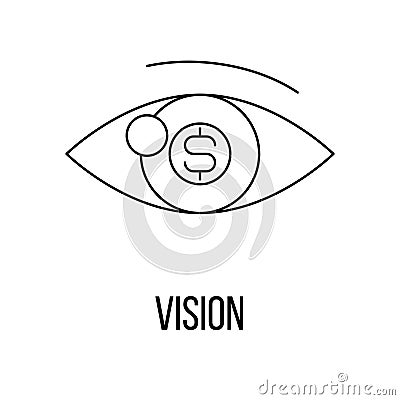 Vision icon or logo line art style. Vector Illustration