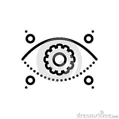 Black line icon for Vision, visible and sight Vector Illustration