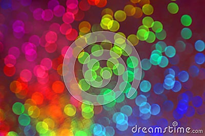 Vision of many blurry dots with bokeh effect of many colors Stock Photo