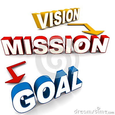 Vision mission goal Stock Photo