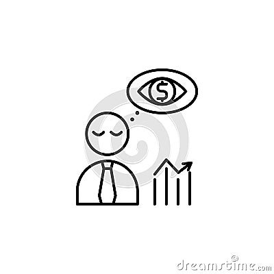 Vision, money, businessman icon. Element of business icon. Thin line icon Stock Photo