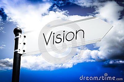 Vision - signpost with one arrow Stock Photo