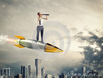 Vision of stay ahead .3D Rendering Stock Photo