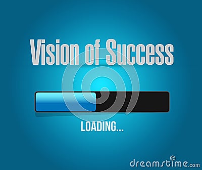 vision of success loading bar sign concept Cartoon Illustration