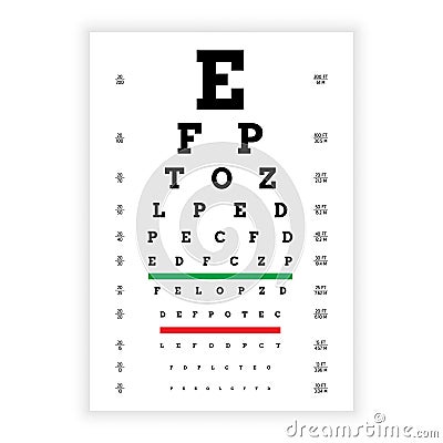 Vision test board Vector Illustration