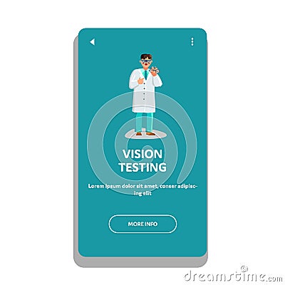 Vision Testing Optometrist Hold Trial Frame Vector Vector Illustration