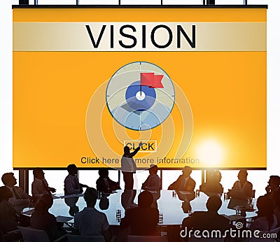 Vision Value Mean Objective Philosophy Target Concept Stock Photo