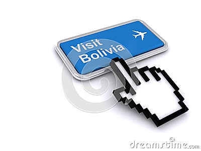 Visit bolivia button on white Stock Photo