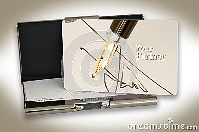 Visit card holder Stock Photo