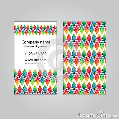 Visit card set template Vector Illustration