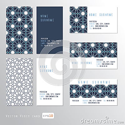 Visit cards set Vector Illustration