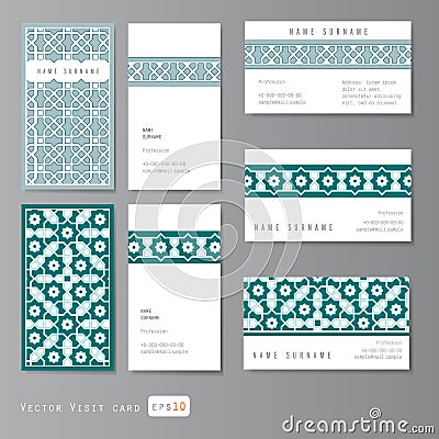 Visit cards set islamic Vector Illustration