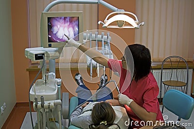 Visit at the dentist Stock Photo