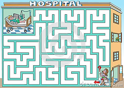 Visit in a hospital Vector Illustration