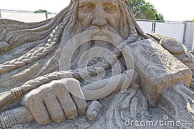 Visit Sandland the international sand sculpture festival of Antalya. Editorial Stock Photo