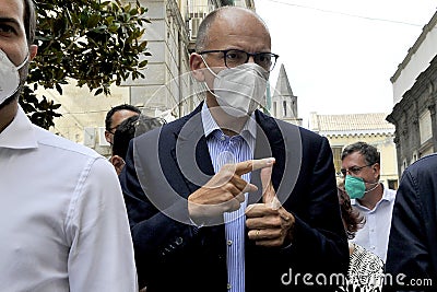 visit to Naples to support the mayoral candidate for the city of Naples Editorial Stock Photo